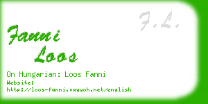 fanni loos business card